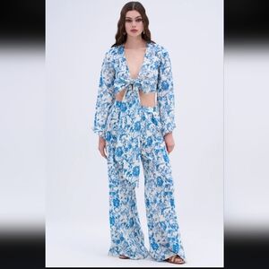 Akira Dolled Up Palazzo Pant And Top Set